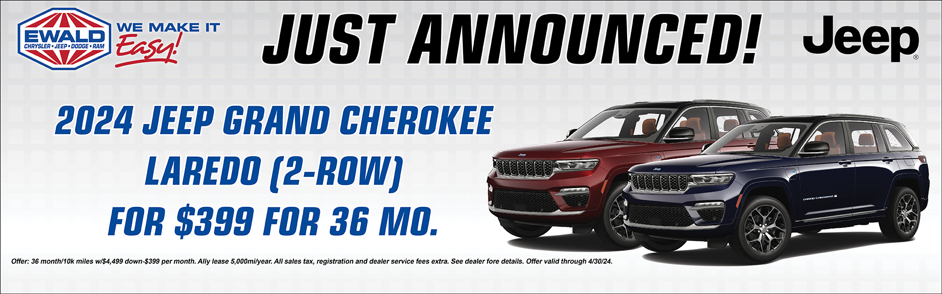 Save on Jeep Grand Cherokee 2 Row!